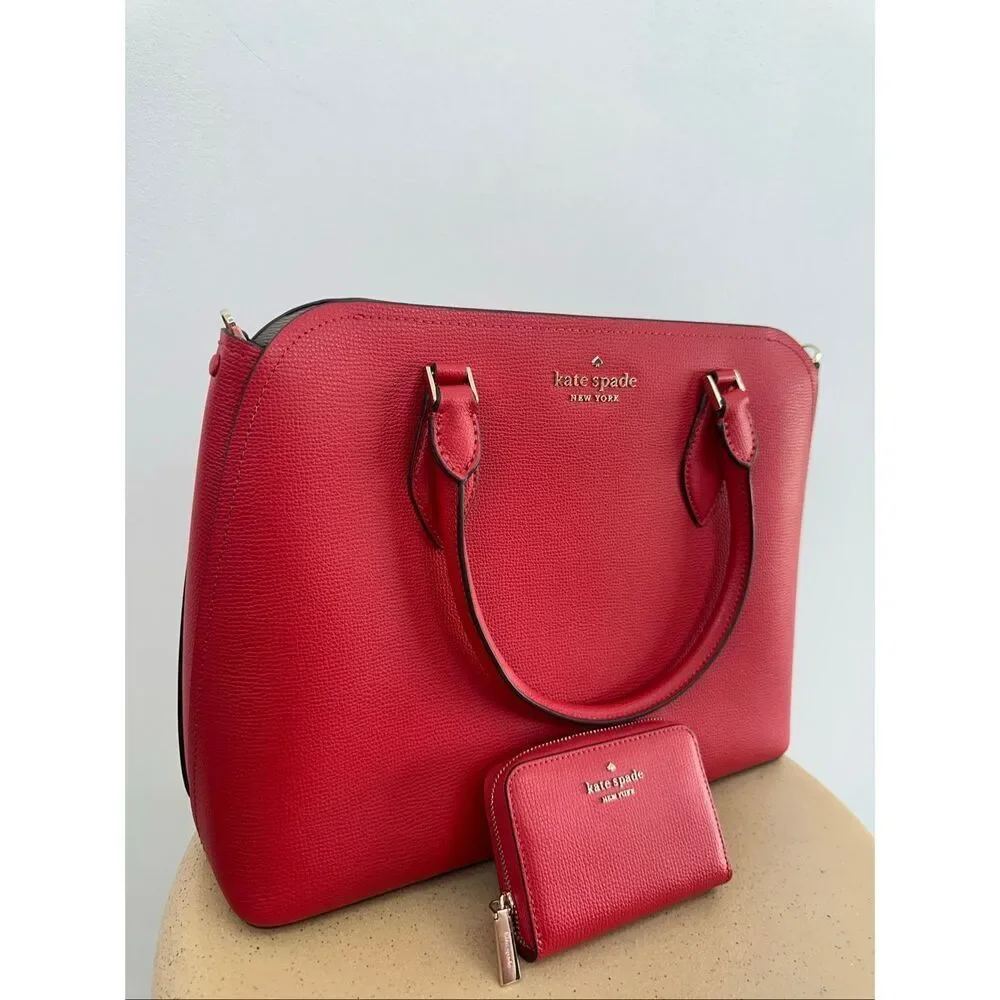 Kate Spade New York Darcy Large Satchel and Refined Grain Small Zip Cardcase in